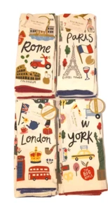 Isaac Mizrahi Set of 2 Kitchen Towels - Rome New York London Paris - Your Choice - Picture 1 of 13