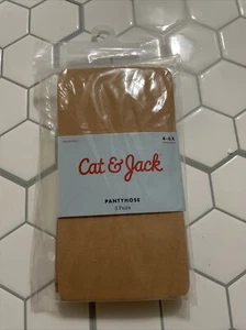 NWT Cat & Jack Girl's Sheer Pull-On Footed Pantyhose 2-Pairs Honey Size 4-6X - Picture 1 of 4