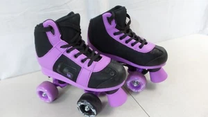 Crazy Skates Patines Púrpura y Negro 58mm Ruedas Cuádruple Tamaño 4 Ajustable - Imagen 1 de 11