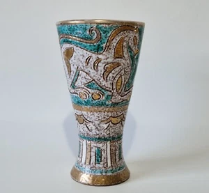 Vintage Mid Century Fratelli Fanciullacci Italian Scraffito Art Pottery Vase - Picture 1 of 10