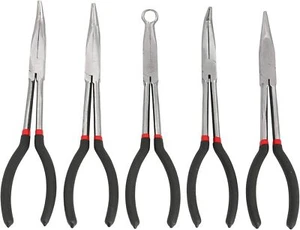 5Pcs 11" Long Needle Nose Pliers Set Extended Reach Tools 45 90 Degree Angle - Picture 1 of 10