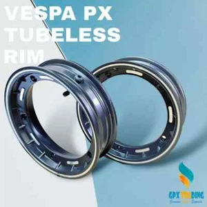 VESPA TUBELESS WHEEL RIMS BLACK PX LML T5 RIM X 2 CLEARANCE - Picture 1 of 4