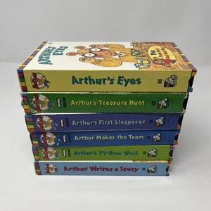 Arthur VHS Lot of 6 Tapes PBS Kids Arthur's Treasure Hunt First Sleepover Eyes - Picture 1 of 4