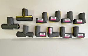 3 Tee's & 8 Elbows 1/2" Self Sealing Foam Pipe Insulation Polyethylene Gray - Picture 1 of 3