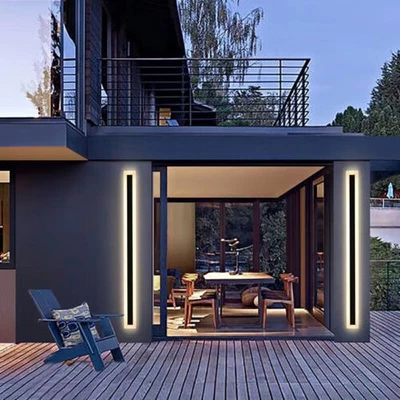 GOWTALL 60/80/100cm LED Wall Light Sconce Waterproof In/Outdoor Lamp Exterior Long Strip