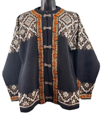 Cárdigan Suéter Vintage Nordstrikk Tejido Lana Unisex Dama 44 Gent 50 Negro Foto 1 de 4