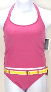 Ralph Lauren 14 Pink Vintage Terry Cloth Belted Tankini 2pc Swimsuit NWT - Picture 1 of 4