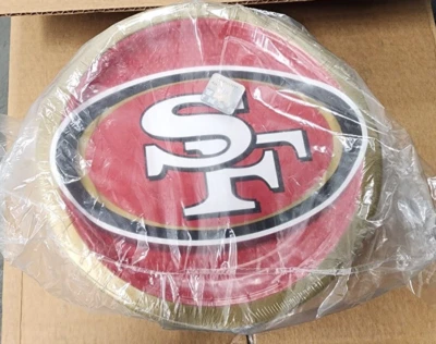 18 CT,San Francisco 49ers Football Party 9" Round Paper Dinner Plates,  Red Gold - Image 1 of 2