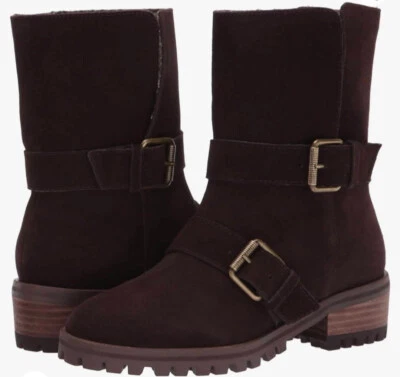 ВЕЛИКОЛЕПНЫЙ женщин размер 5,5 коричневый 1/2» платформе Karlyn носок блок каблука кожаные ботинки - Изображение 1 из 4