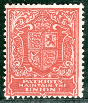 IRELAND UNIONIST Stamp 1s Red 1914 ANTI HOME RULE Forerunner *PATRIOTS* WHITE54 - Image 1 of 4