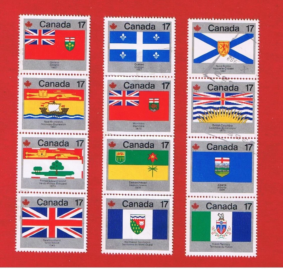Canada #821-832   VF used  Flags   Free S/H - Image 1 of 1