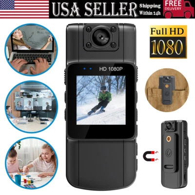 20-hour 1080P Camcorder Mini Police Body Camera HD 180° Video DVR IR Night Cam - Image 1 of 4