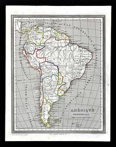 1835 Monin & Fremin Map - South America Brazil Colombia Argentina Patagonia Peru - Picture 1 of 2