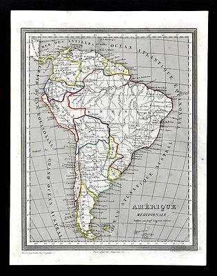 1835 Monin & Fremin Map - South America Brazil Colombia Argentina Patagonia Peru - Image 1 of 2