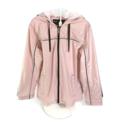 Vintage 90's FLEET STREET Jacket Women's Size S Hooded Windbreaker Light Pink - Image 1 of 4