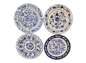 BOMBAY JARDÍN ASIÁTICO AZUL Y BLANCO FLORAL 4 PLATOS 4 DISEÑOS 10 3/4" ANCHO - Imagen 1 de 10