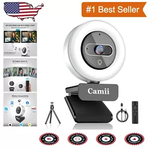 Versatile 4K Webcam with Light and Privacy Shutter for Streamers & Professionals - Picture 1 of 10
