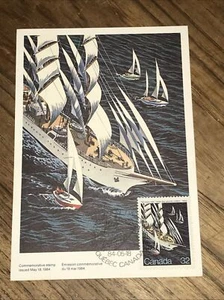 CANADA 1984 Tall Ships Visit Post Card And FDC Day Of Issue Stamp Quebec 18/5/84 - Picture 1 of 3