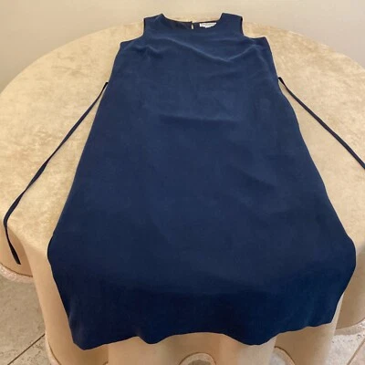 Vestido sin mangas Valerie Stevens para mujer azul marino 100 % seda talla 10 Foto 1 de 4