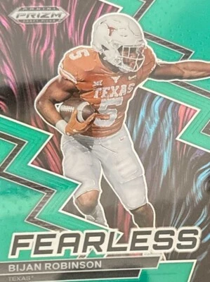 2023 Panini Prizm Draft Picks- Fearless Green Prizm- Bijan Robinson (RC) Falcons - Image 1 of 2