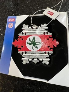 Ohio State Buckeyes Team Logo Schneeflocke Weihnachtsschmuck Foco - Bild 1 von 4