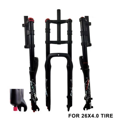 Mtb Fat Bike Fork Air Suspension 26*4.0“ Matte Black Travel 100mm Dropout 135mm - Image 1 of 4