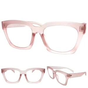 Oversized Vintage Retro Style READING Eye Glasses Readers Thick Pink Frame +2.75 - Picture 1 of 6