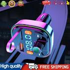 Bluetooth-Compatible 5.0 Car FM Transmitter Fast Charger Colorful Ambient Light