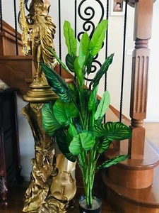 Artificial Realistic Tree Fake Philodendron 5 pronged leaf 1.2m Indoor - Picture 1 of 3
