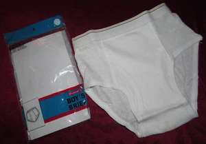 Shaber's NOS Vtg Boys white full briefs underwear Soft 100% Cotton Size M 23-26 - Picture 1 of 5