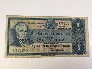 The British Linen Bank £1 note, 29th February 1968, Y/4 975255 - Picture 1 of 8