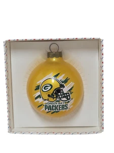 NFL Green Bay Packers Football Gold Glaskugel Christmas Ornament OVP - Bild 1 von 4