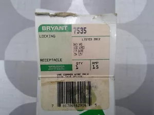 Presa di bloccaggio Bryant 7535 15 Amp 125 Volt 2 poli 2 fili **Spedizione gratuita** - Foto 1 di 4