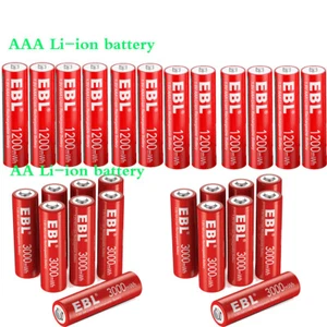 1.5V Rechargeable AAA AA Li-ion Battery 1200mwh 3000mwh Lithium Batteries Lot - Picture 1 of 7
