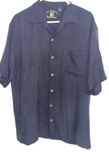 Eagle Dry Goods Signature Series 100% Silk Button Up Camp Shirt Sz S Black - Picture 1 of 6