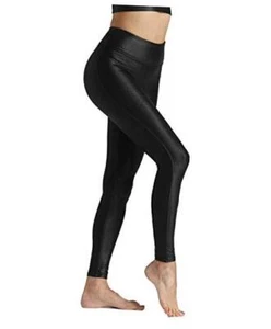Faux Leather Leggings for Women Tummy Control High Waist Dressy Small Black - Picture 1 of 7