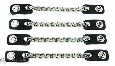 Vest Extenders 1 Row Chain Motorcycle Biker Leather Jacket  4 Inch-4 Pcs Set - Imagem 1 de 4