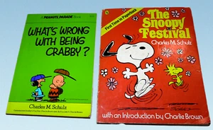Lot of 2 Peanuts large paperbacks Snoopy Festival / Being Crabby Charlie Brown - Bild 1 von 6