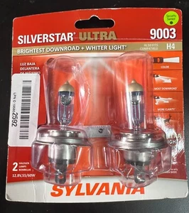 Sylvania SilverStar Ultra 9003 HB2 H4 60/55W Two Bulbs Head Light High Low6018OB - Picture 1 of 2