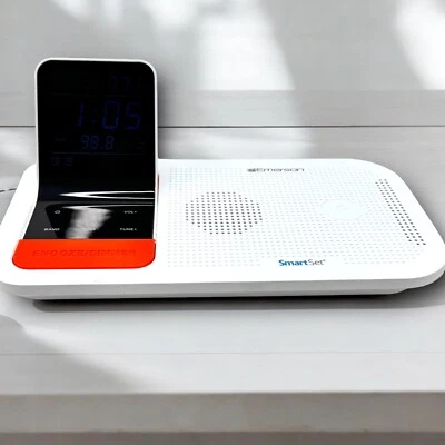 Emerson SmartSet Weather Band Dual Alarm Clock Radio 15W Wireless  Charge No Box - Image 1 of 4
