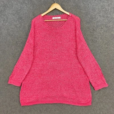 Jersey Isle of Mine para mujer talla única rosa tejido elástico cuello redondo 8728 Foto 1 de 4