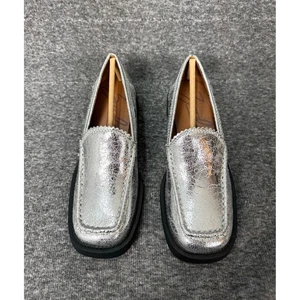 Zodiac Alaina Damenschuhe Größe 5,5 silberfarben metallic Leder Halbschuhe Blockabsatz - Bild 1 von 10