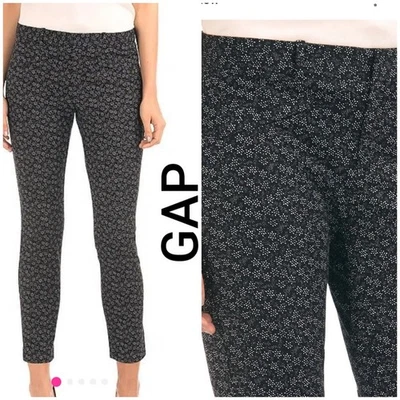 Pantalones ajustados florales blancos y negros GAP para mujer talla 14 Foto 1 de 4