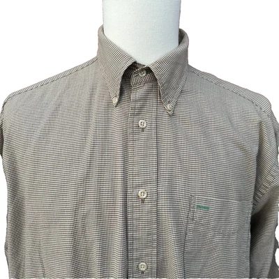 Tommy Hilfiger Мужская рубашка L хаки гончая на пуговицах длинным рукавом Y2K герб - Изображение 1 из 4