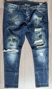 DSQUARED2 Blue Paint Graffiti Splattered Graffiti Jeans size 40 made in Italy - Picture 1 of 10