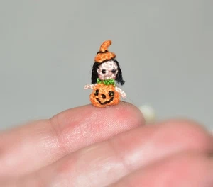 Dollhouse Miniature Halloween Girl Crochet Girl Handmade Girl - Picture 1 of 5