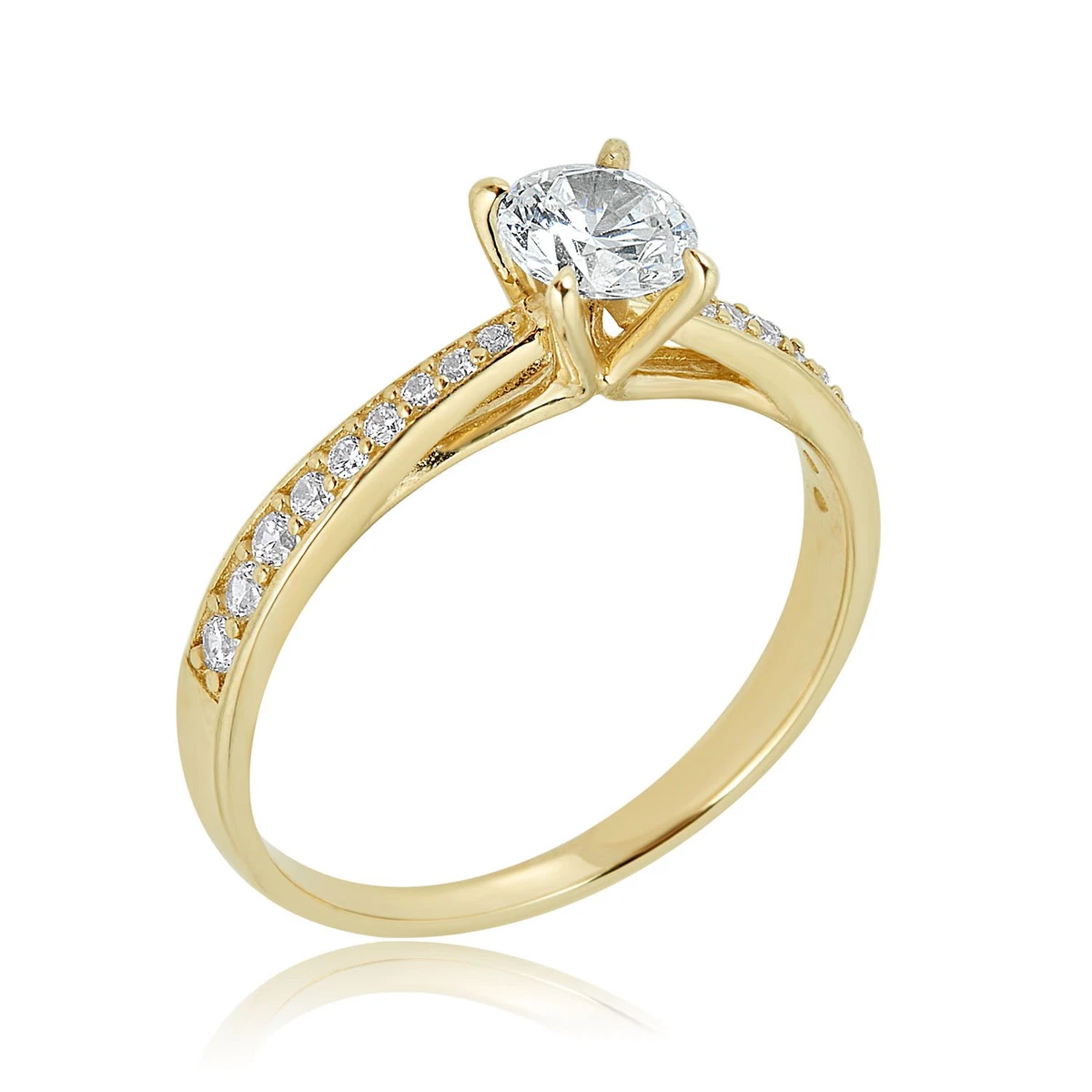 Cubic Zirconia Yellow Gold 10k Engagement & Wedding Jewelry for