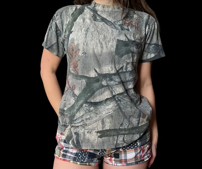 Camiseta Y2k Treestand Roble Mossy Camuflada 100% Algodón MEDIANA Caza Ethel Cain Core Foto 1 de 4