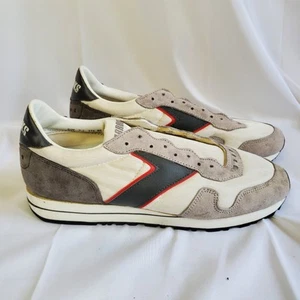 80s Retro Brooks Apex Tennis Shoes White And Grey Mens - Imagen 1 de 8
