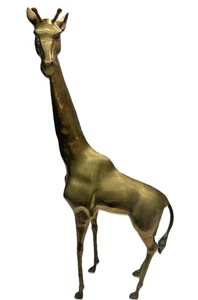 Vintage Mid-Century sehr große verzierte Messing Giraffe Statue - 33" hoch - Korea - lesen - Bild 1 von 24